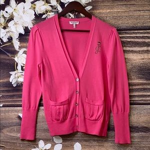 JUICY COUTURE Pink V-neck Cardigan